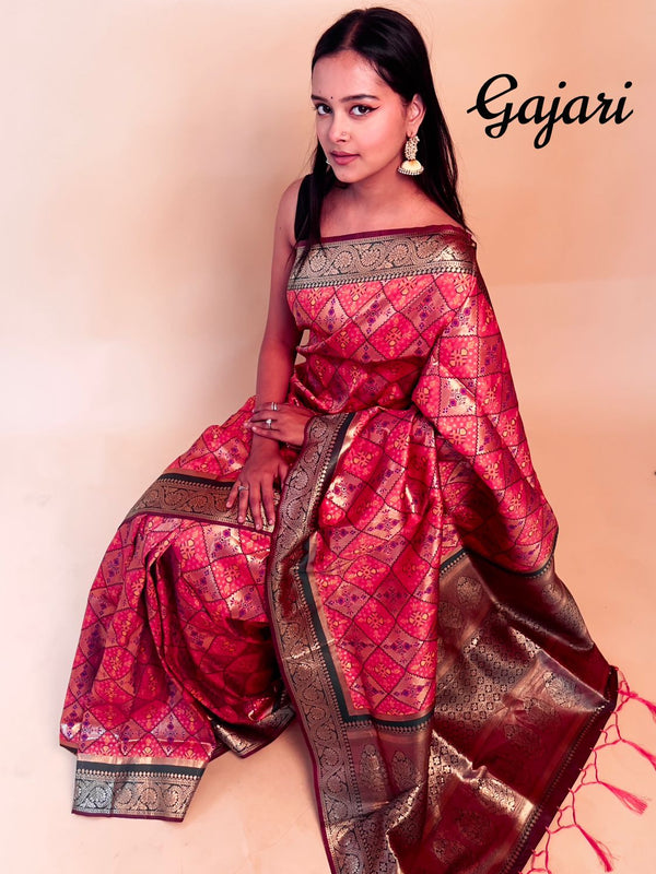 Rasbhari Banarasi Style Patola Weaving Saree