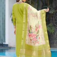 Elegant Straight Kurti Pant Dupatta Set