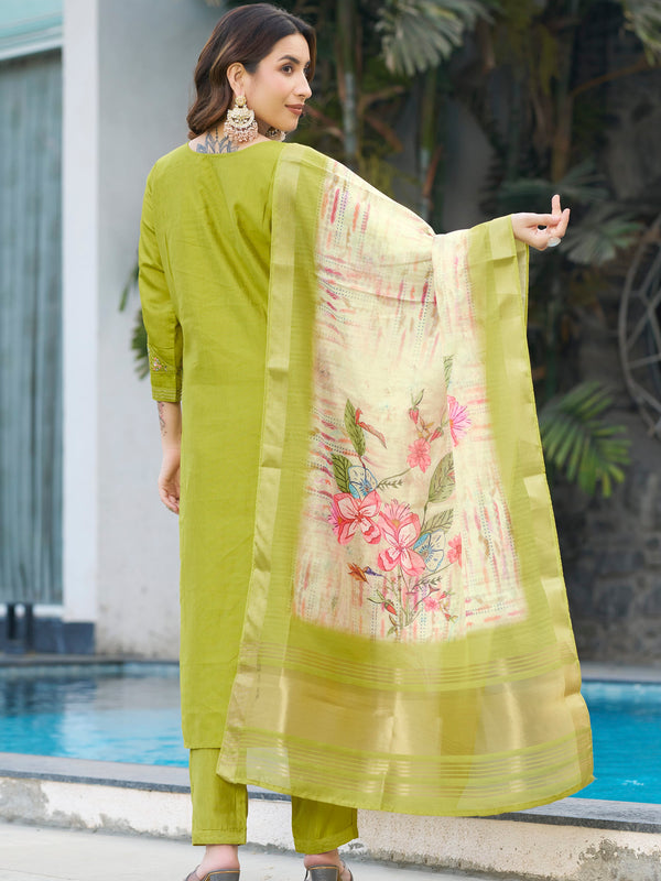 Elegant Straight Kurti Pant Dupatta Set