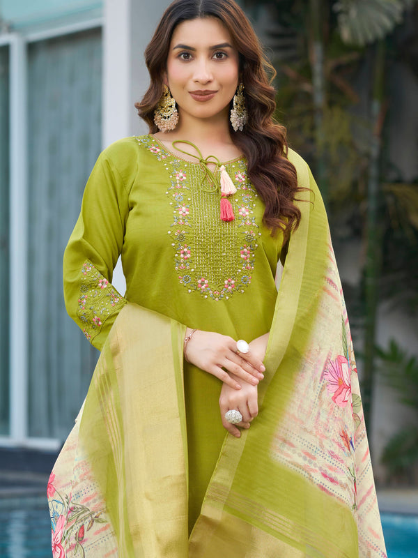 Elegant Straight Kurti Pant Dupatta Set