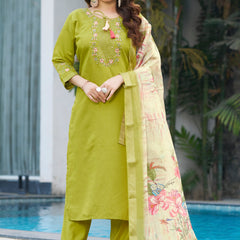 Elegant Straight Kurti Pant Dupatta Set